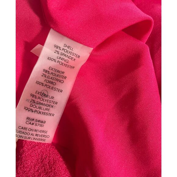 karl lagerfeld paris pink ruffle crepe 3/4 sleeve dress size 2 - Picture 5 of 7